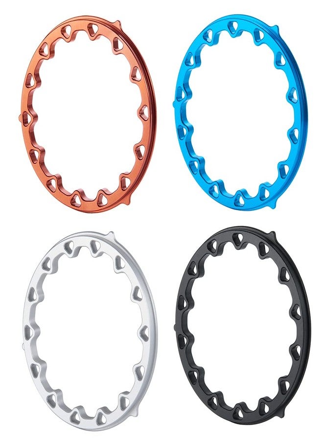 WEFEINO 4PCS Aluminum Replacement Wheels Rims 2.2" Beadlock Ring for 1/10 Axial Wraith SCX10 D90 Wraith 90048 TRX4 TRX6 (Blue-B) - Image 5